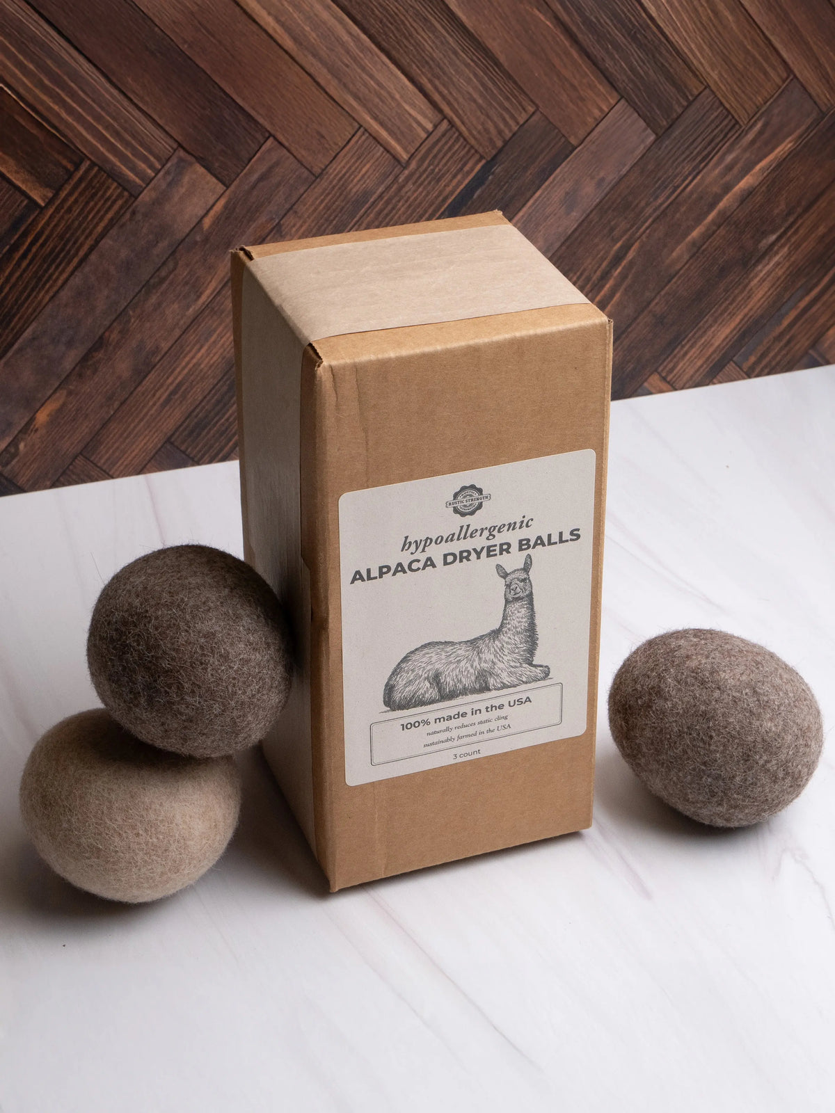 Alpaca Dryer Balls ( 3 pack ) Rustic Strength