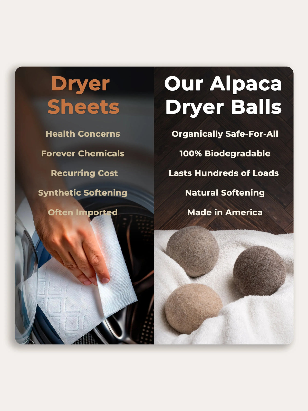 Alpaca Dryer Balls ( 3 pack ) Rustic Strength