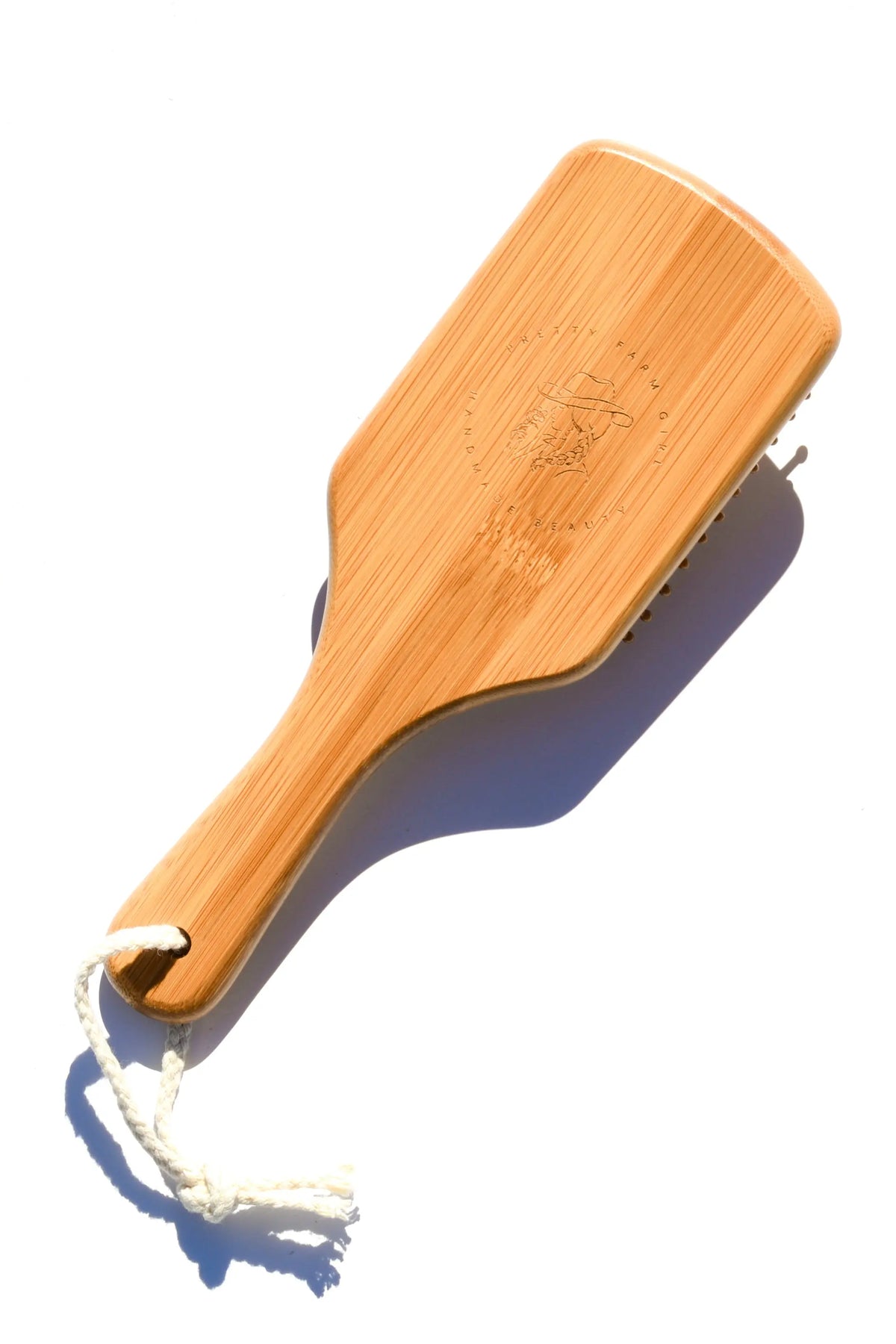 Bamboo Paddle Hair Brush Pretty farm girl