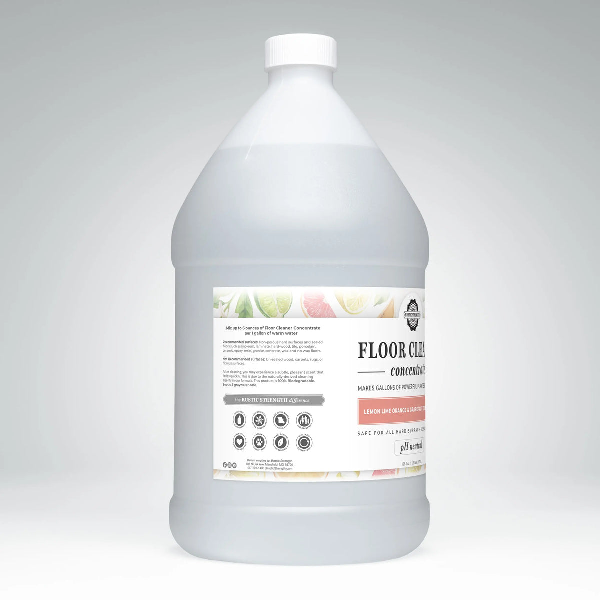 Floor Cleaner Concentrate | Lemon, Lime, Orange & Grapefruit Rustic Strength