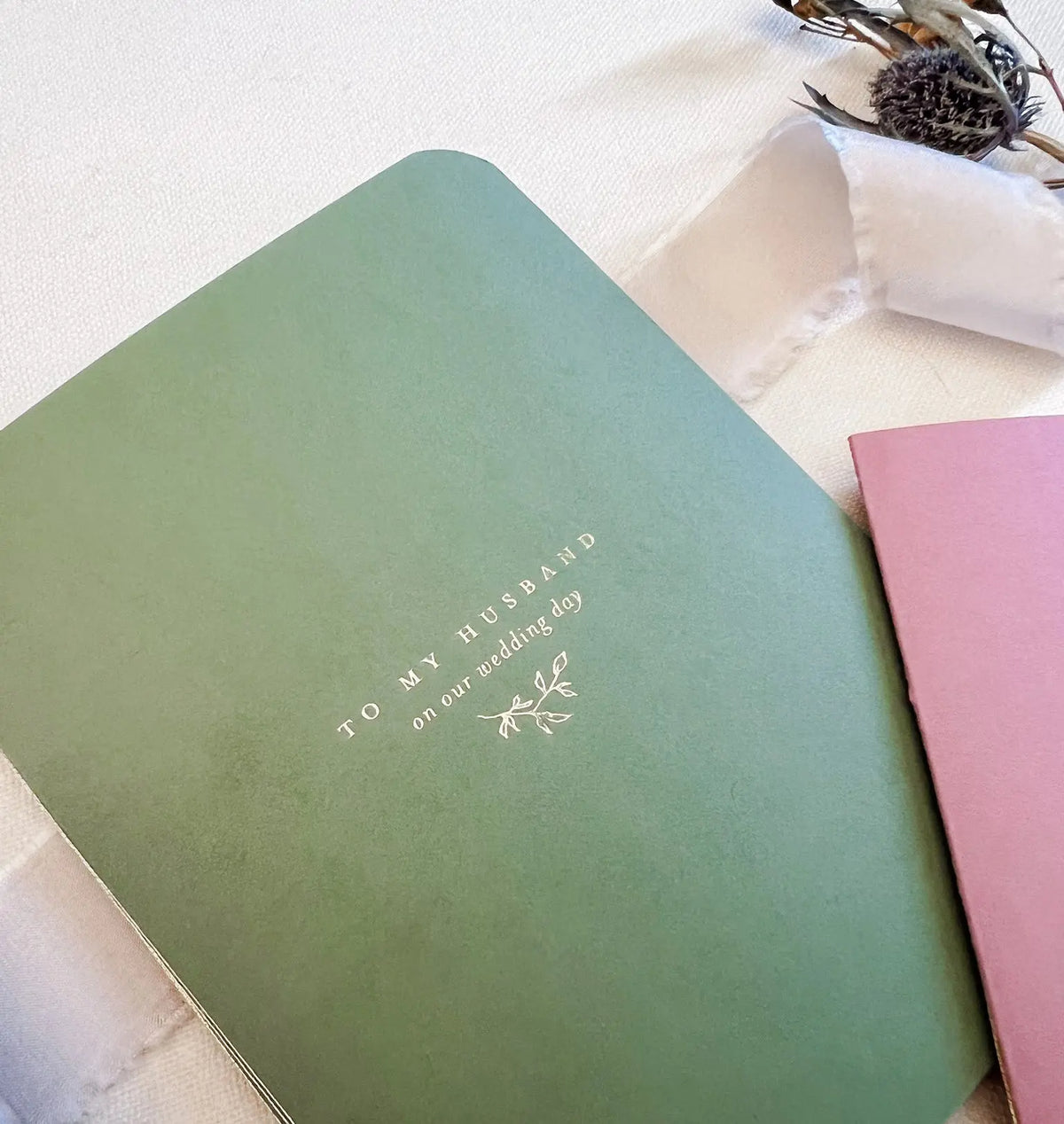 Gold Foil His and Hers Vow Book Set Jen Simpson Design, LLC