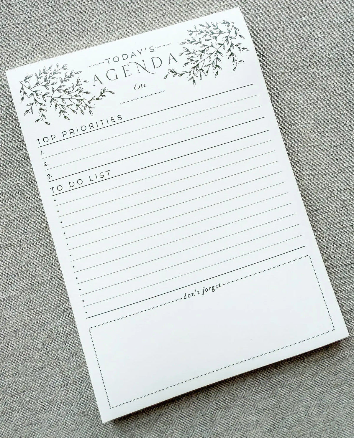 Today's Agenda // Planner Notepad Jen Simpson Design, LLC