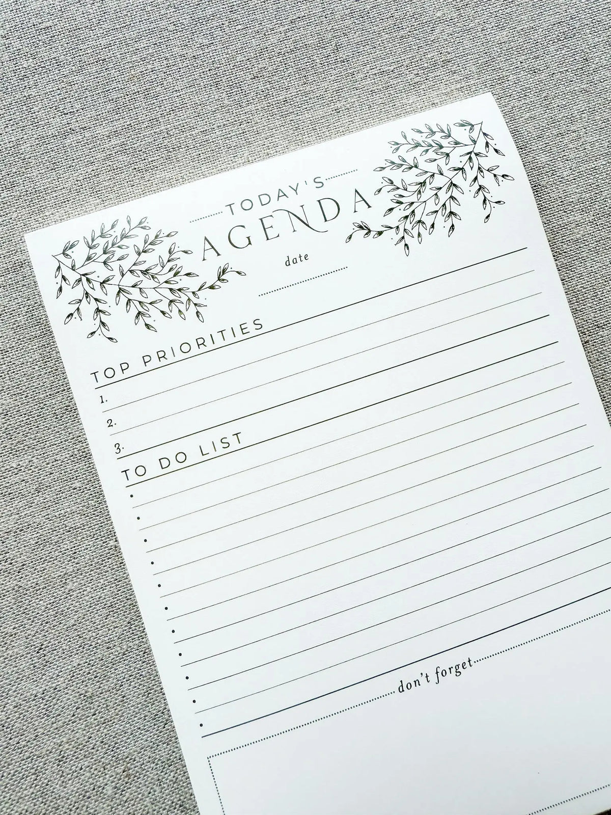 Today's Agenda // Planner Notepad Jen Simpson Design, LLC