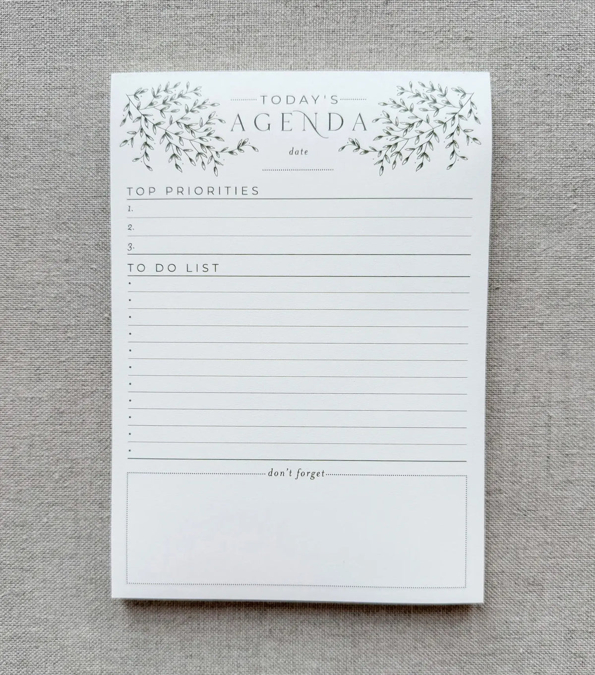 Today's Agenda // Planner Notepad Jen Simpson Design, LLC