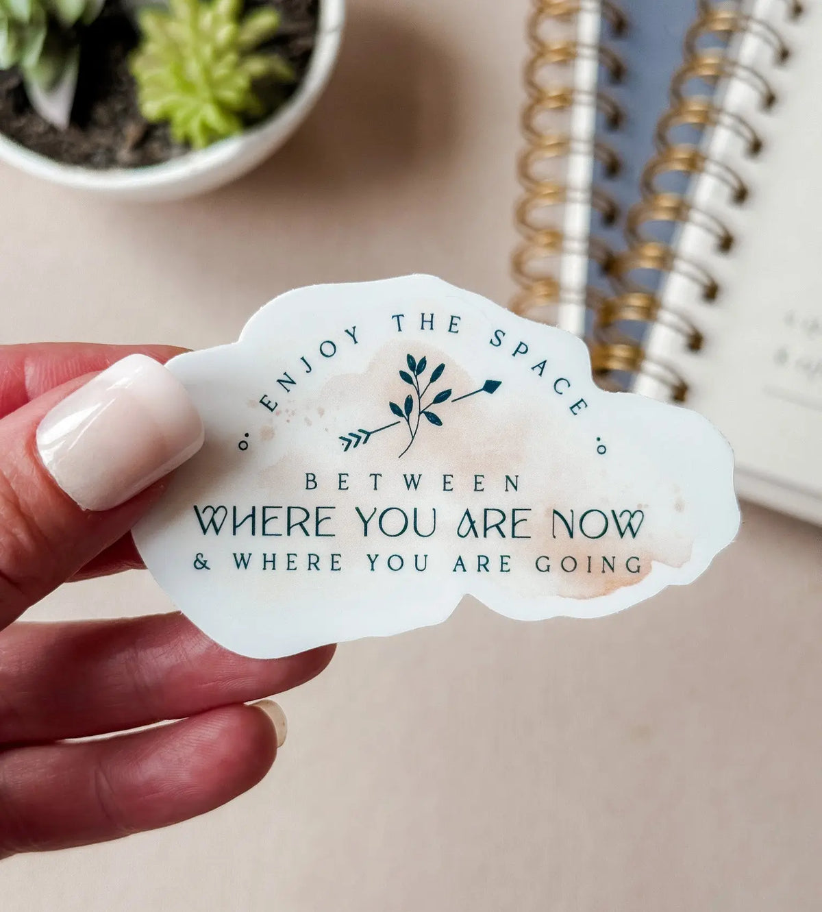 Enjoy Where You Are Now Sticker Jen Simpson Design, LLC