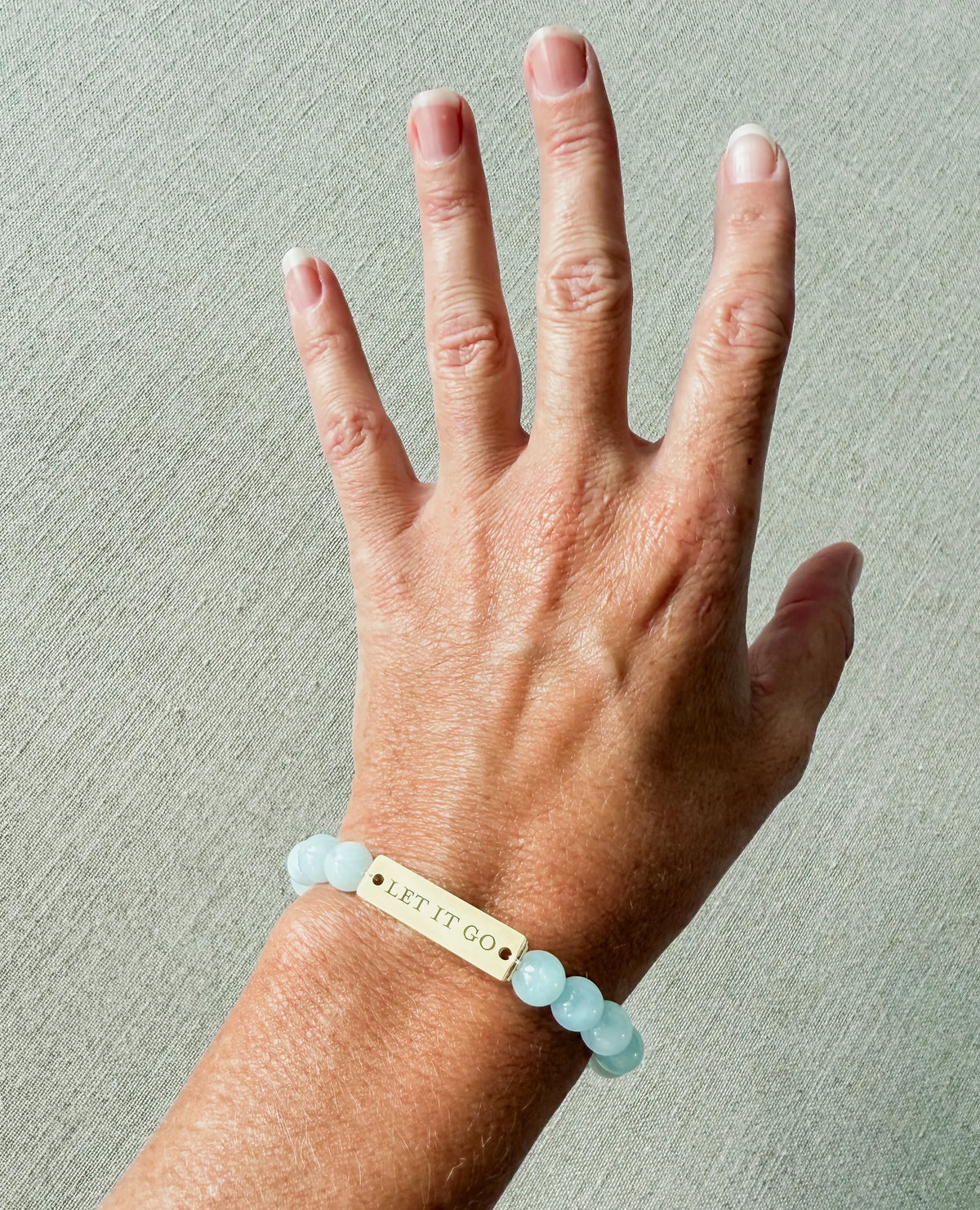 Let It Go // Aquamarine Semi-Precious Stone Beaded Bracelet Jen Simpson Design, LLC