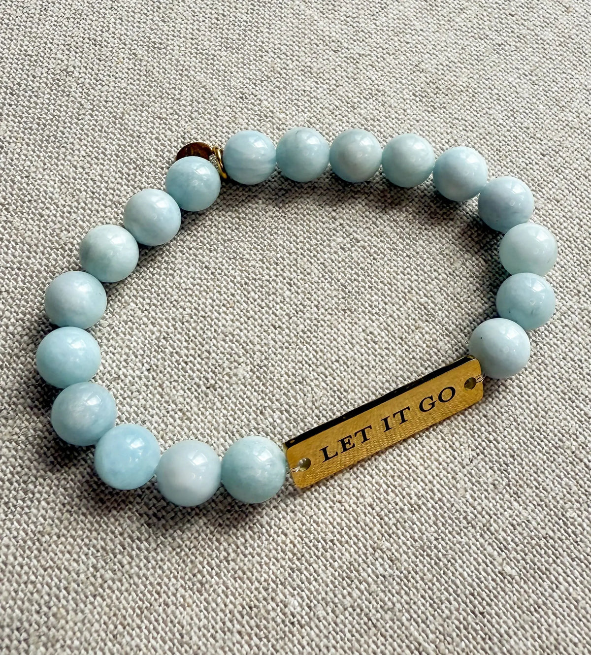 Let It Go // Aquamarine Semi-Precious Stone Beaded Bracelet Jen Simpson Design, LLC