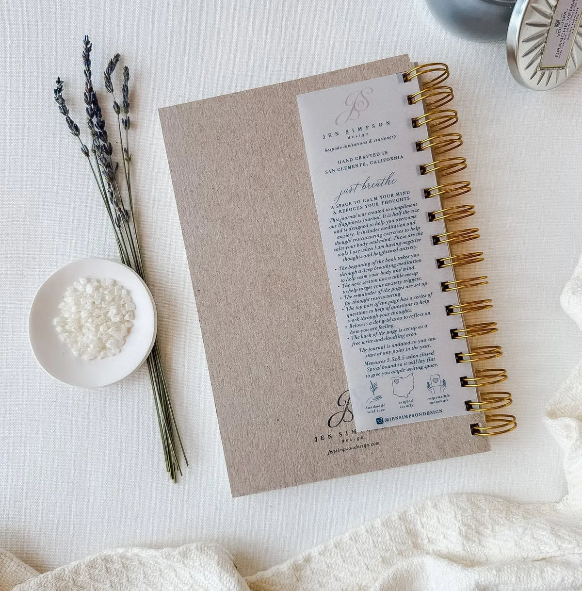 Just Breathe // Anxiety Journal Jen Simpson Design, LLC