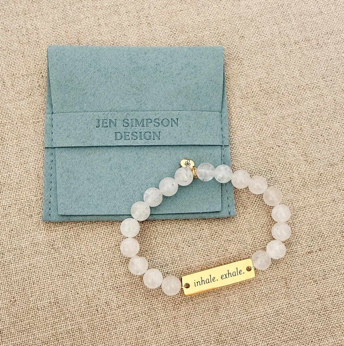 Inhale. Exhale. // Rainbow Moonstone Semi-Precious Stone Beaded Bracelet Jen Simpson Design, LLC