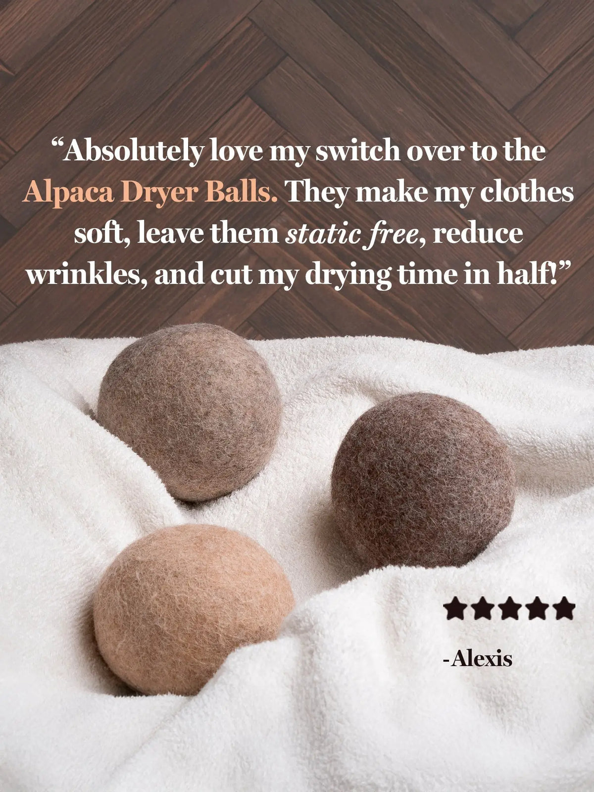 Alpaca Dryer Balls ( 3 pack ) Rustic Strength