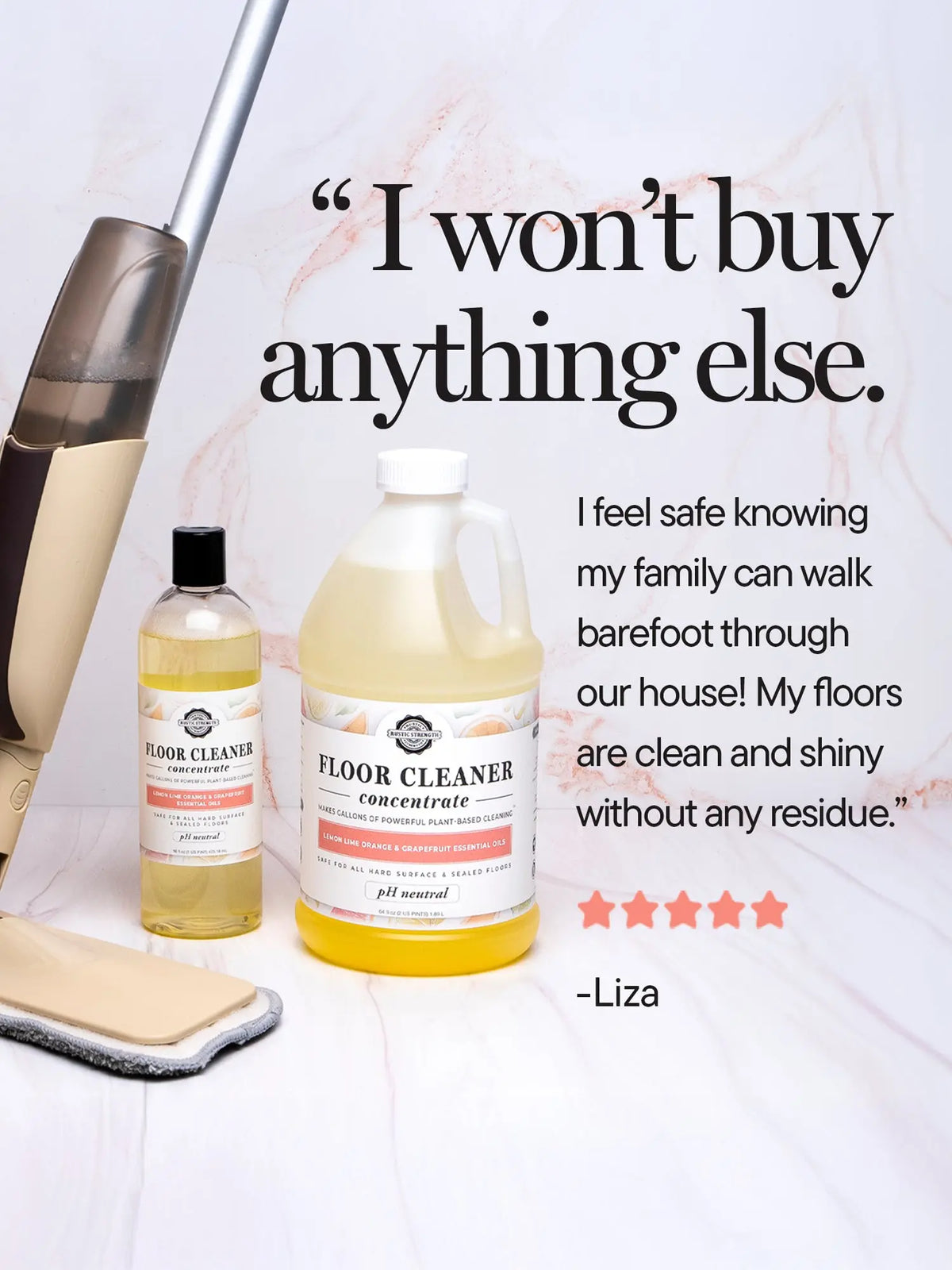 Floor Cleaner Concentrate | Lemon, Lime, Orange & Grapefruit Rustic Strength