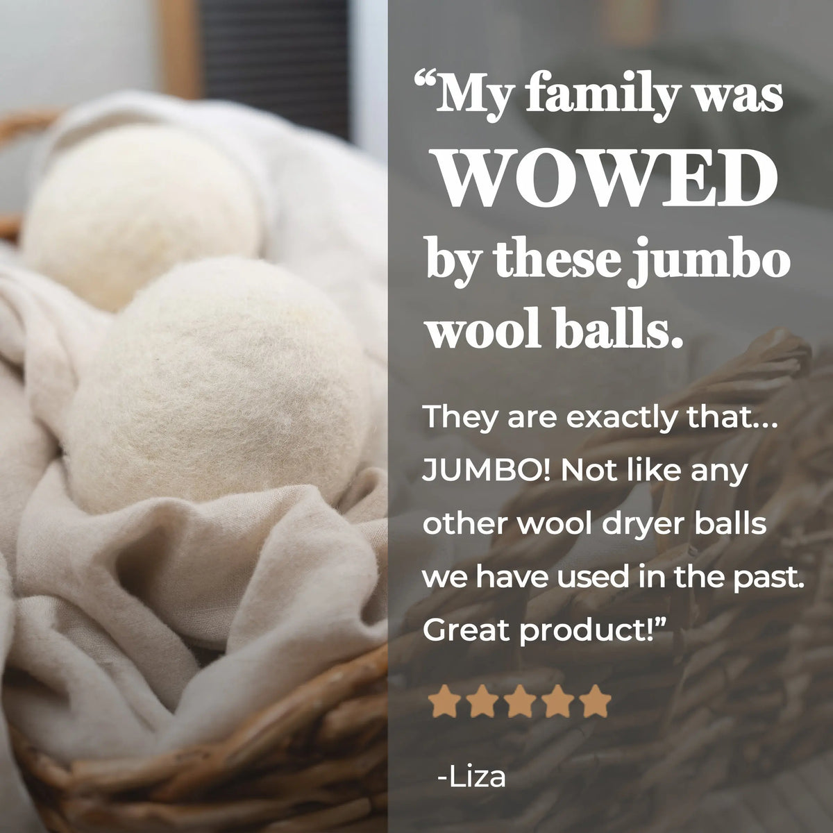 Jumbo Wool Dryer Balls ( 3 pack ) Rustic Strength