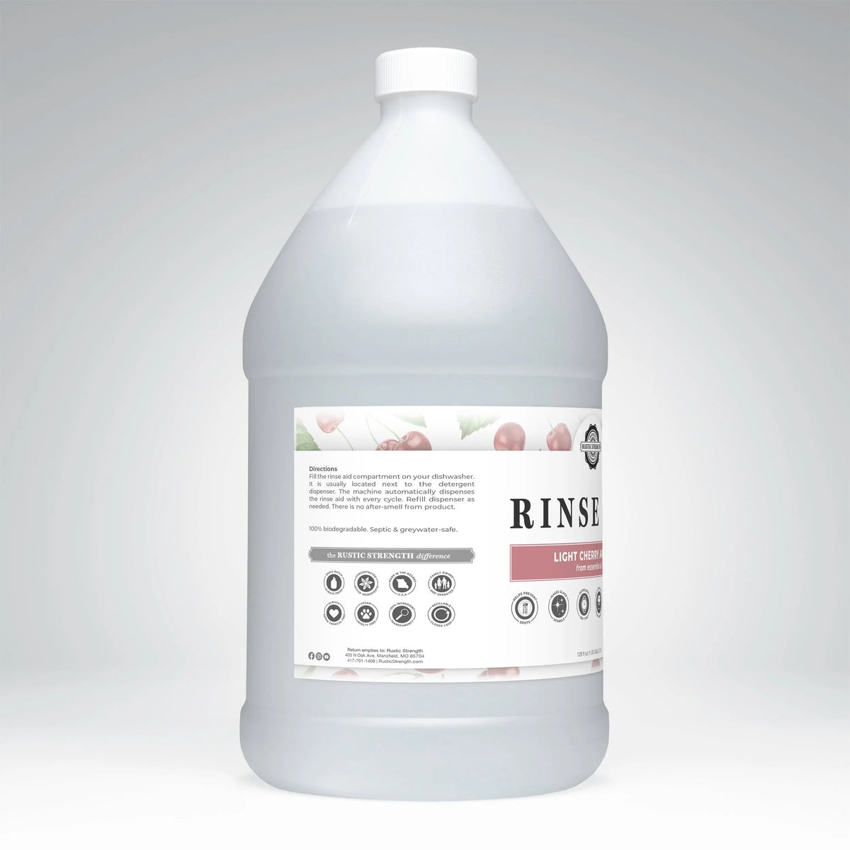 Rinse Aid for Automatic Dishwashers | Light Cherry Rustic Strength