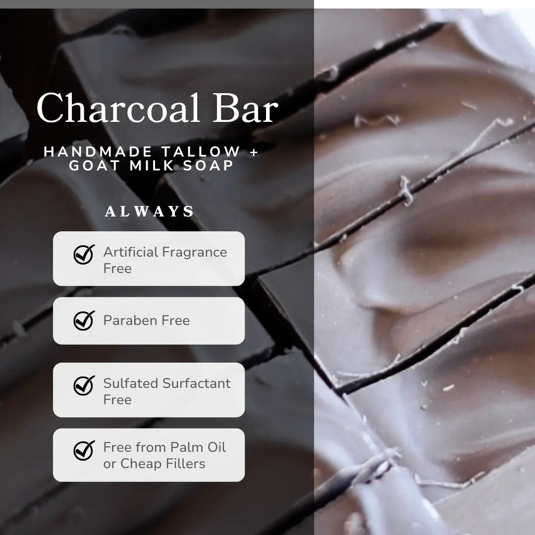 Clarifying Charcoal Bar Handmade Tallow and Goat Milk Soap Bar Pretty farm girl