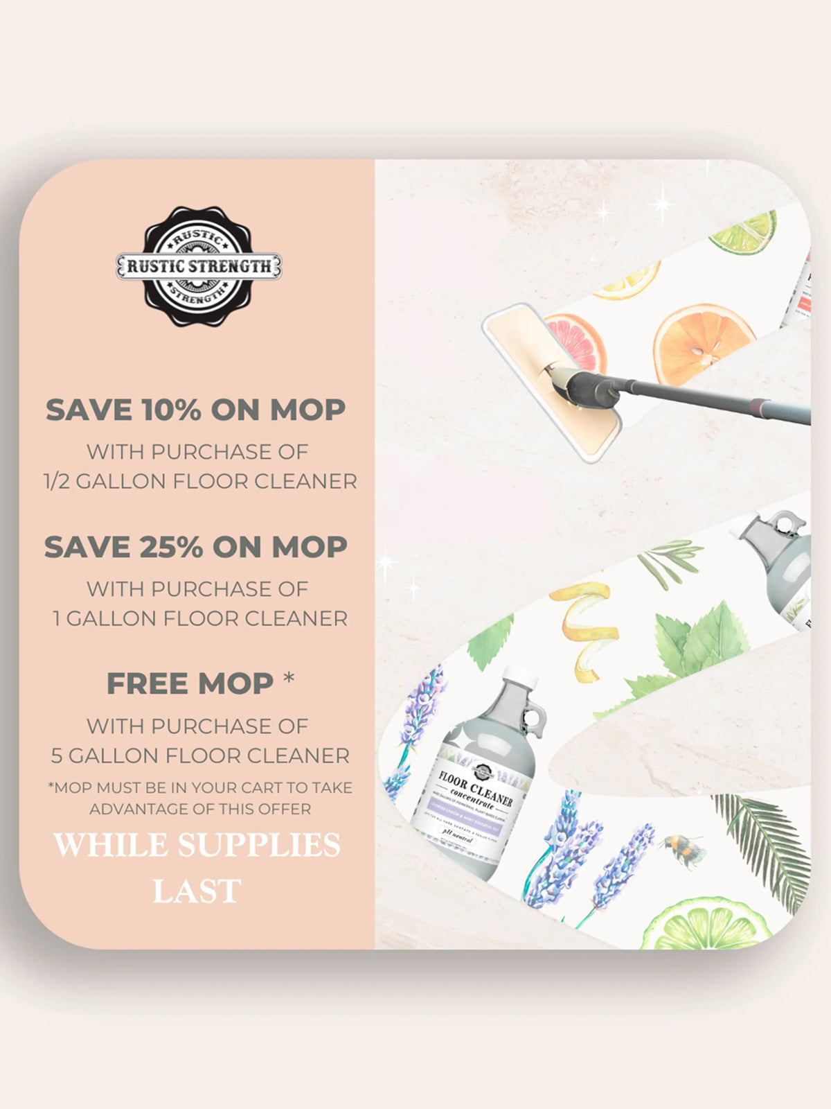 Floor Cleaner Concentrate | Rosemary, Mint & Tea Tree Rustic Strength