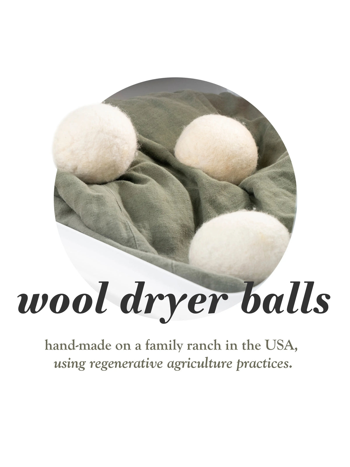 Jumbo Wool Dryer Balls ( 3 pack ) Rustic Strength