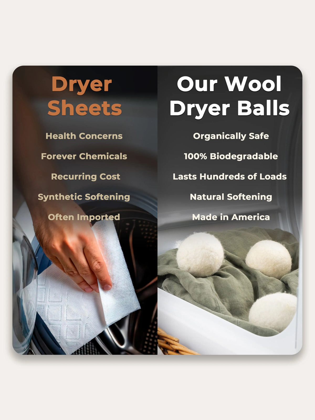 Jumbo Wool Dryer Balls ( 3 pack ) Rustic Strength