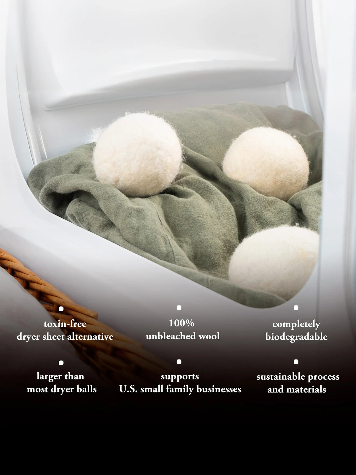 Jumbo Wool Dryer Balls ( 3 pack ) Rustic Strength
