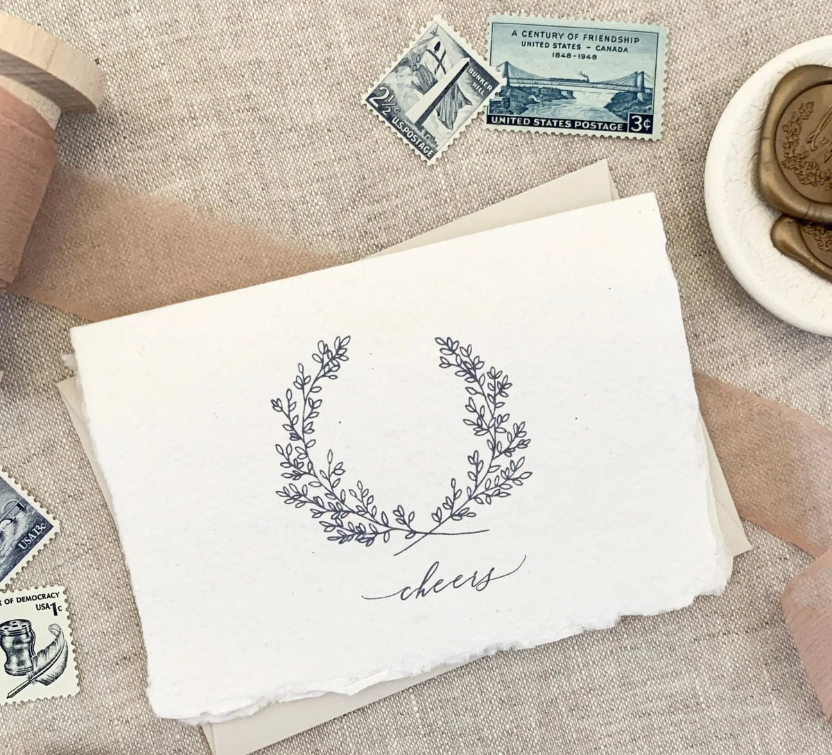 Cheers // Deckled Edge Note Cards Jen Simpson Design, LLC