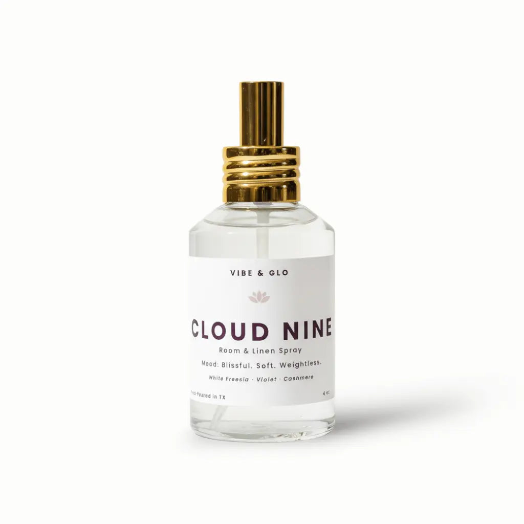 Cloud Nine – White Freesia & Cashmere Room Spray Vibe & Glo Candle Studio