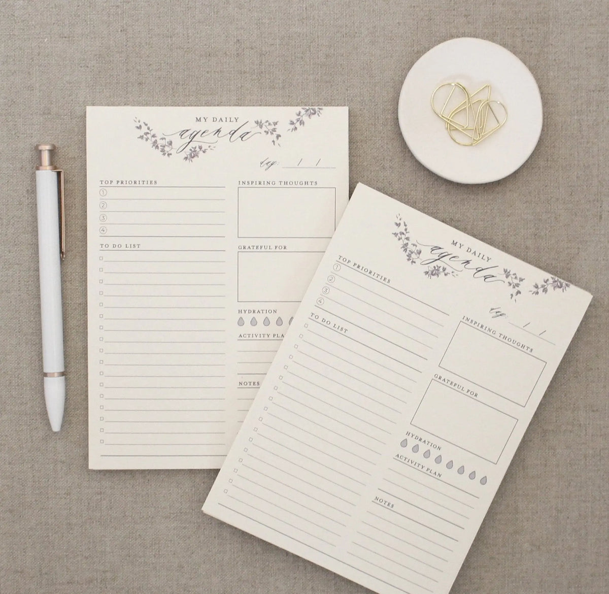 Daily Agenda // Planner Notepad Jen Simpson Design, LLC