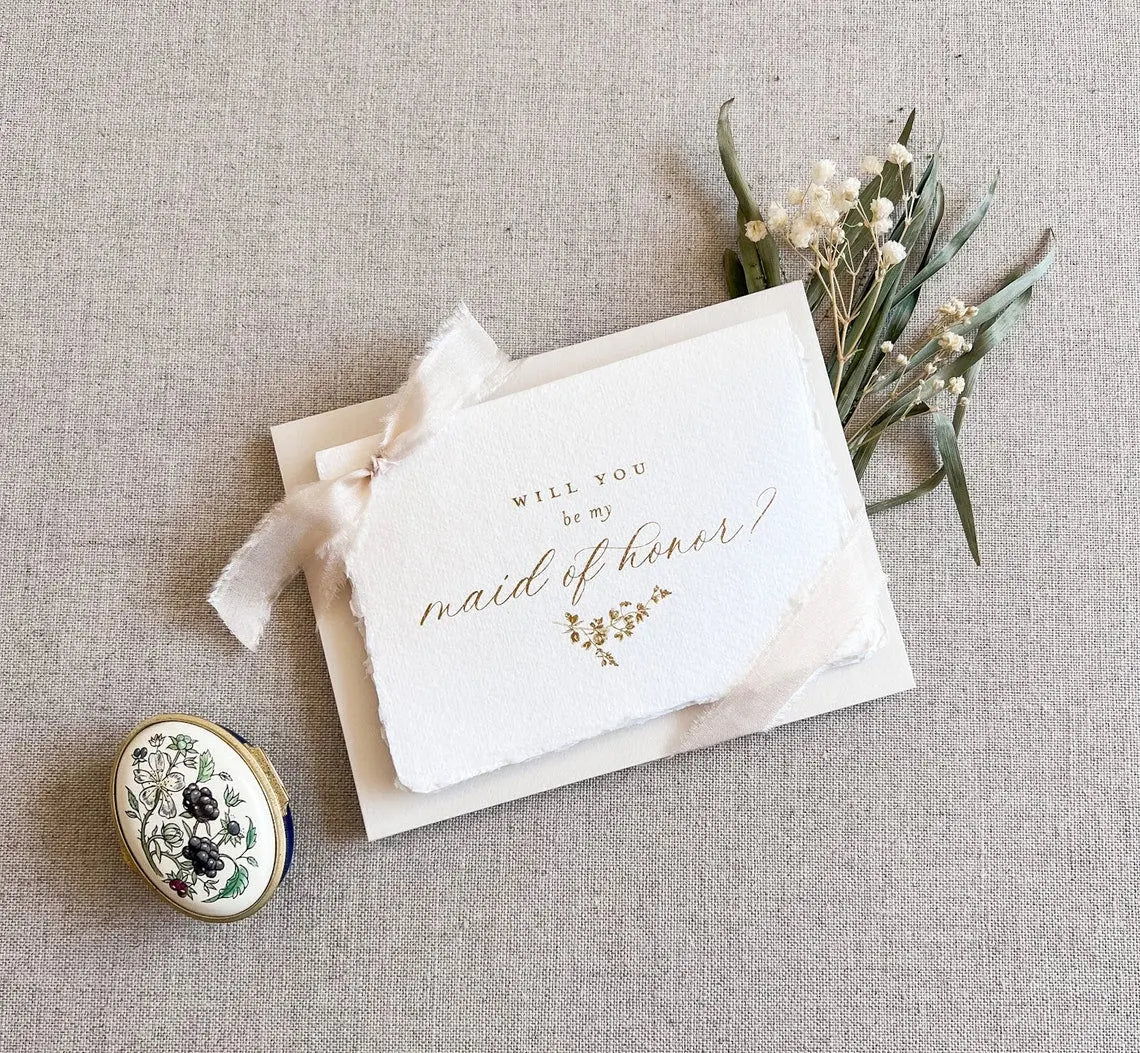 Gold Leaf Bridesmaid Cards Jen Simpson Design, LLC