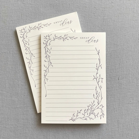 Great Ideas // Whimsical Vines Notepad Jen Simpson Design, LLC
