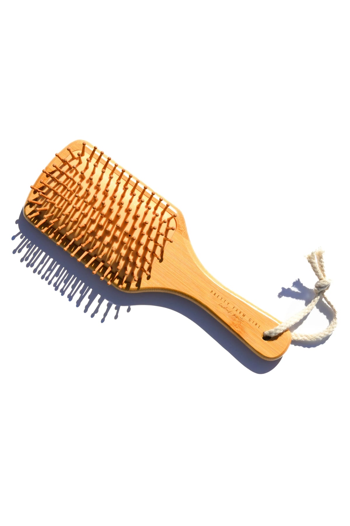 Bamboo Paddle Hair Brush Pretty farm girl