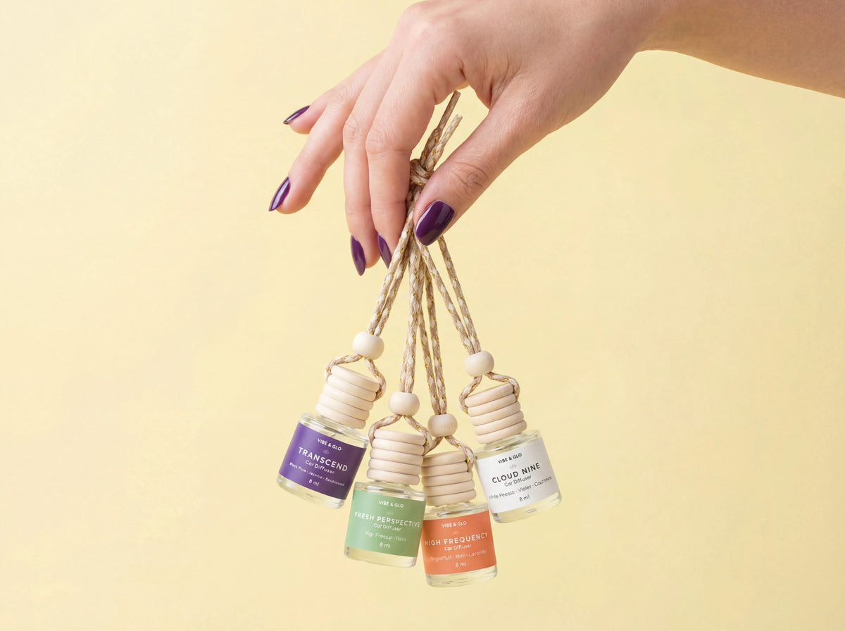 Hanging Car Diffuser | Non-Toxic Car Freshener Vibe & Glo Candle Studio