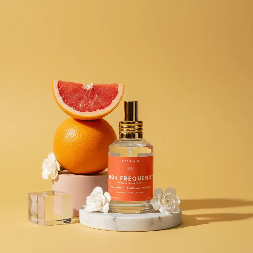High Frequency – Grapefruit & Mint Room Spray Vibe & Glo Candle Studio