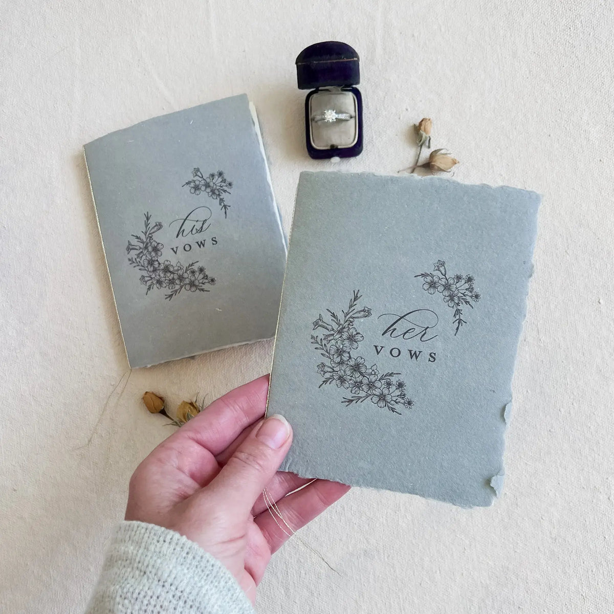 His and Hers Vow Book Set Jen Simpson Design, LLC