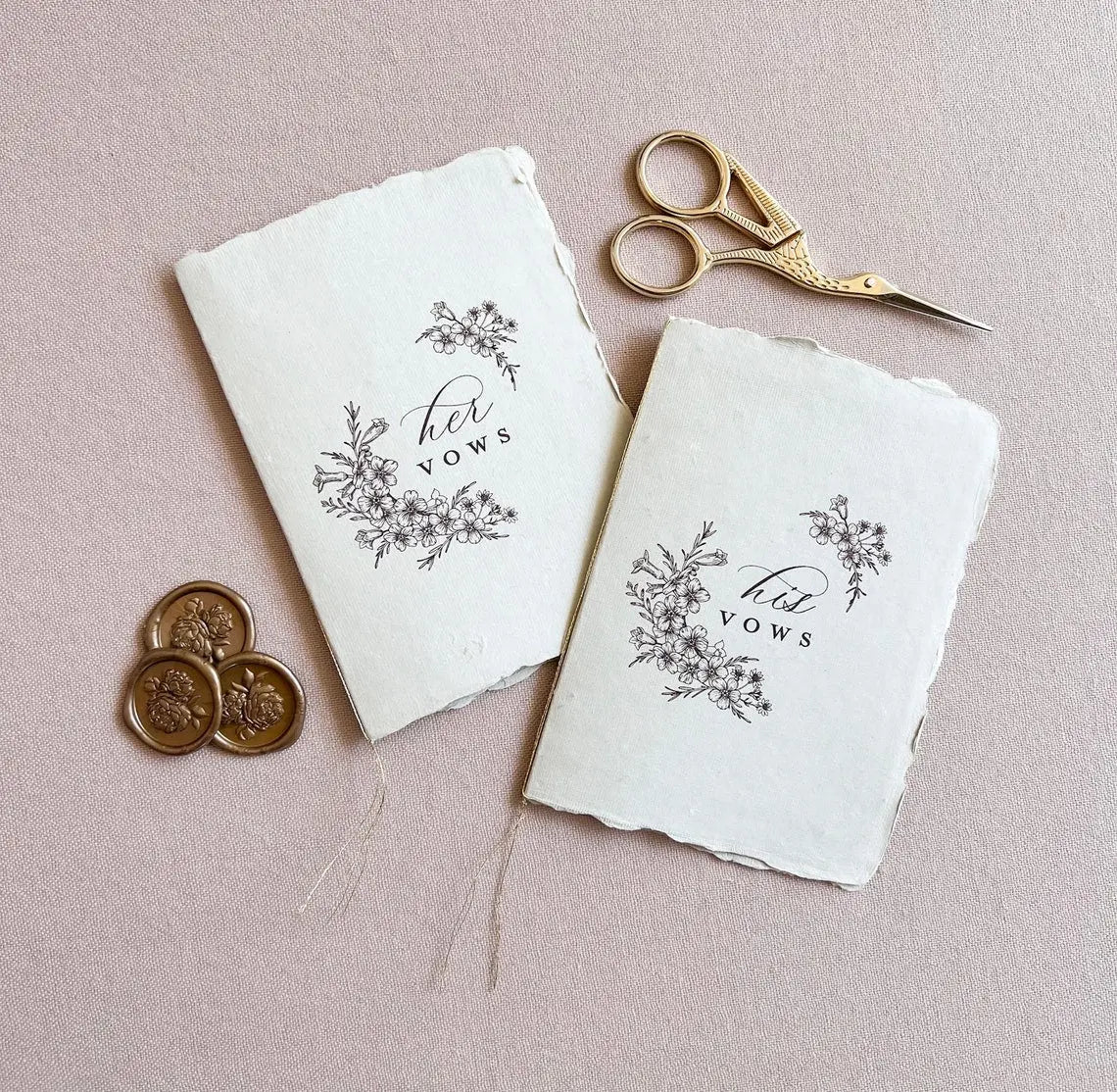 His and Hers Vow Book Set Jen Simpson Design, LLC
