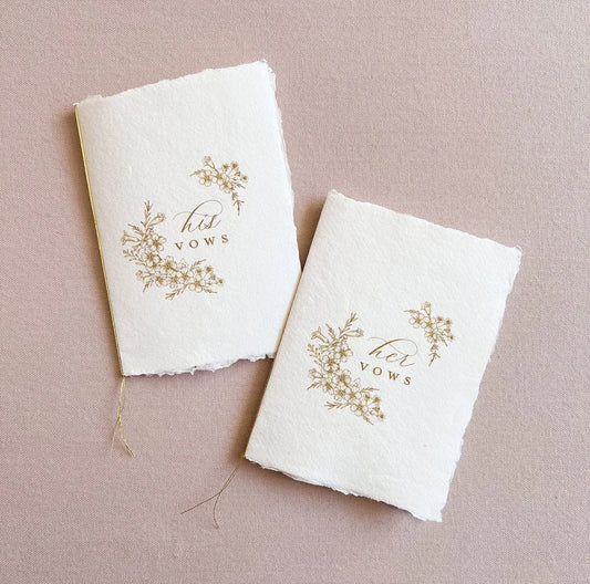 His and Hers Vow Book Set Jen Simpson Design, LLC