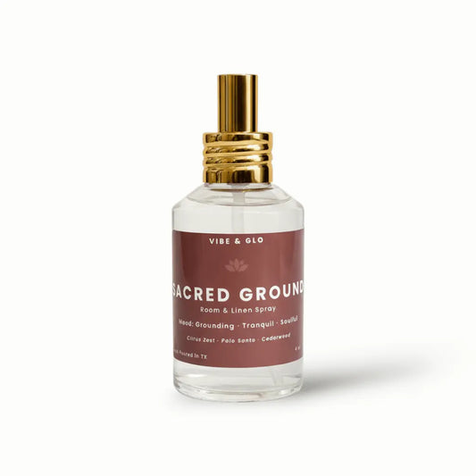 Sacred Ground – Citrus Zest & Palo Santo Room Spray Vibe & Glo Candle Studio
