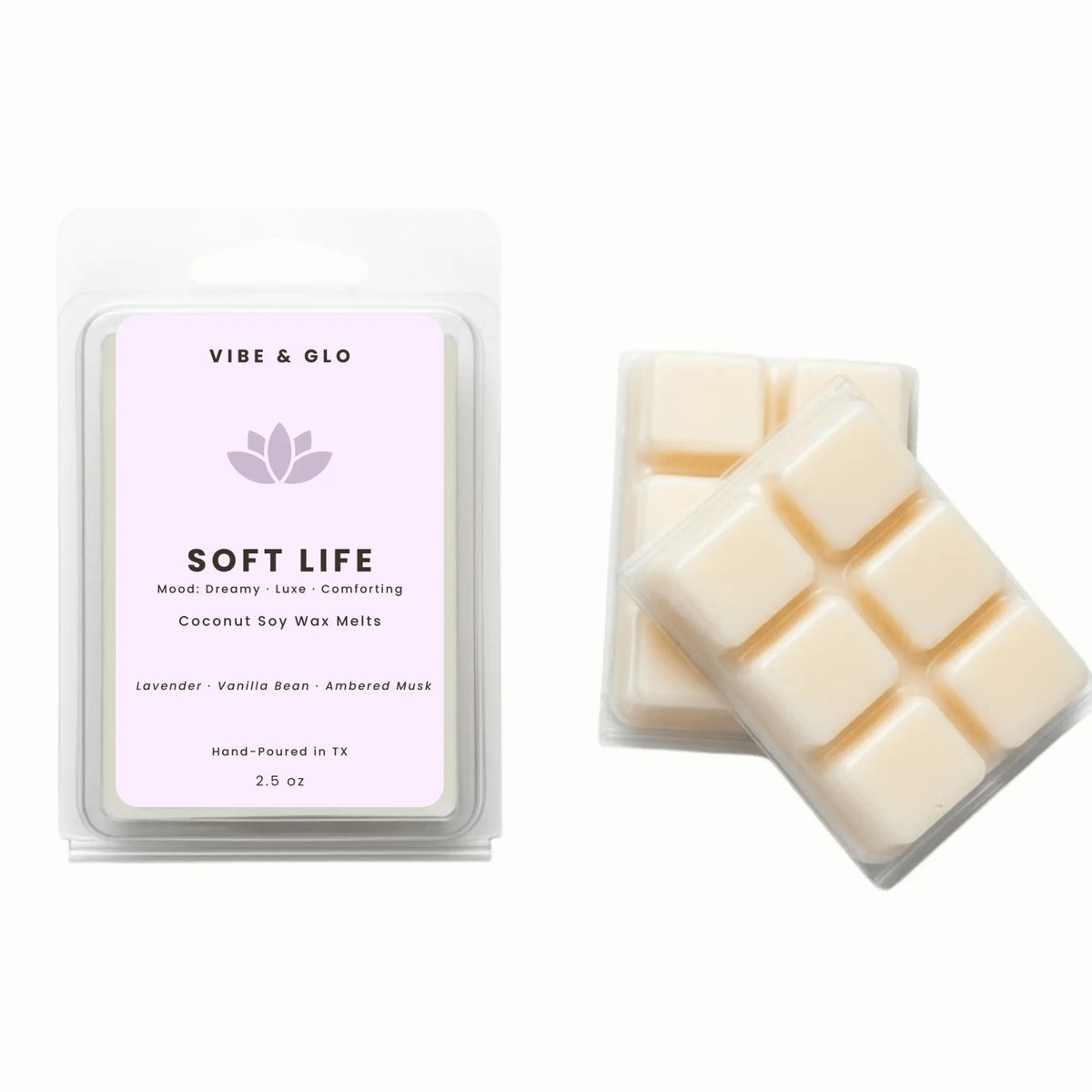Soft Life - Lavender & Vanilla Soy Wax Melts Vibe & Glo Candle Studio