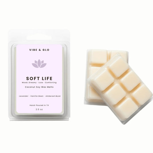 Soft Life - Lavender & Vanilla Soy Wax Melts Vibe & Glo Candle Studio