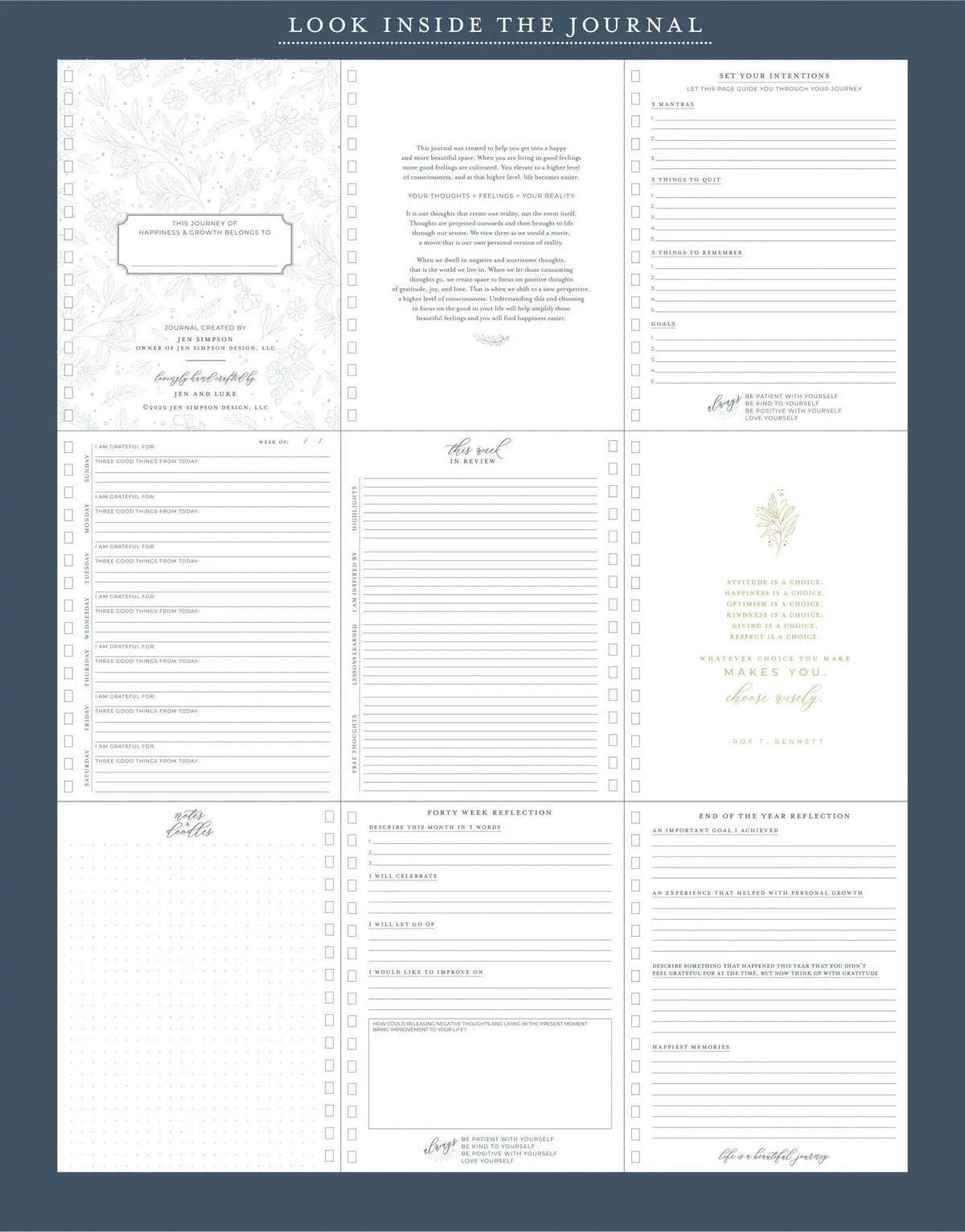 Surround Yourself with Happiness Journal Jen Simpson Design, LLC