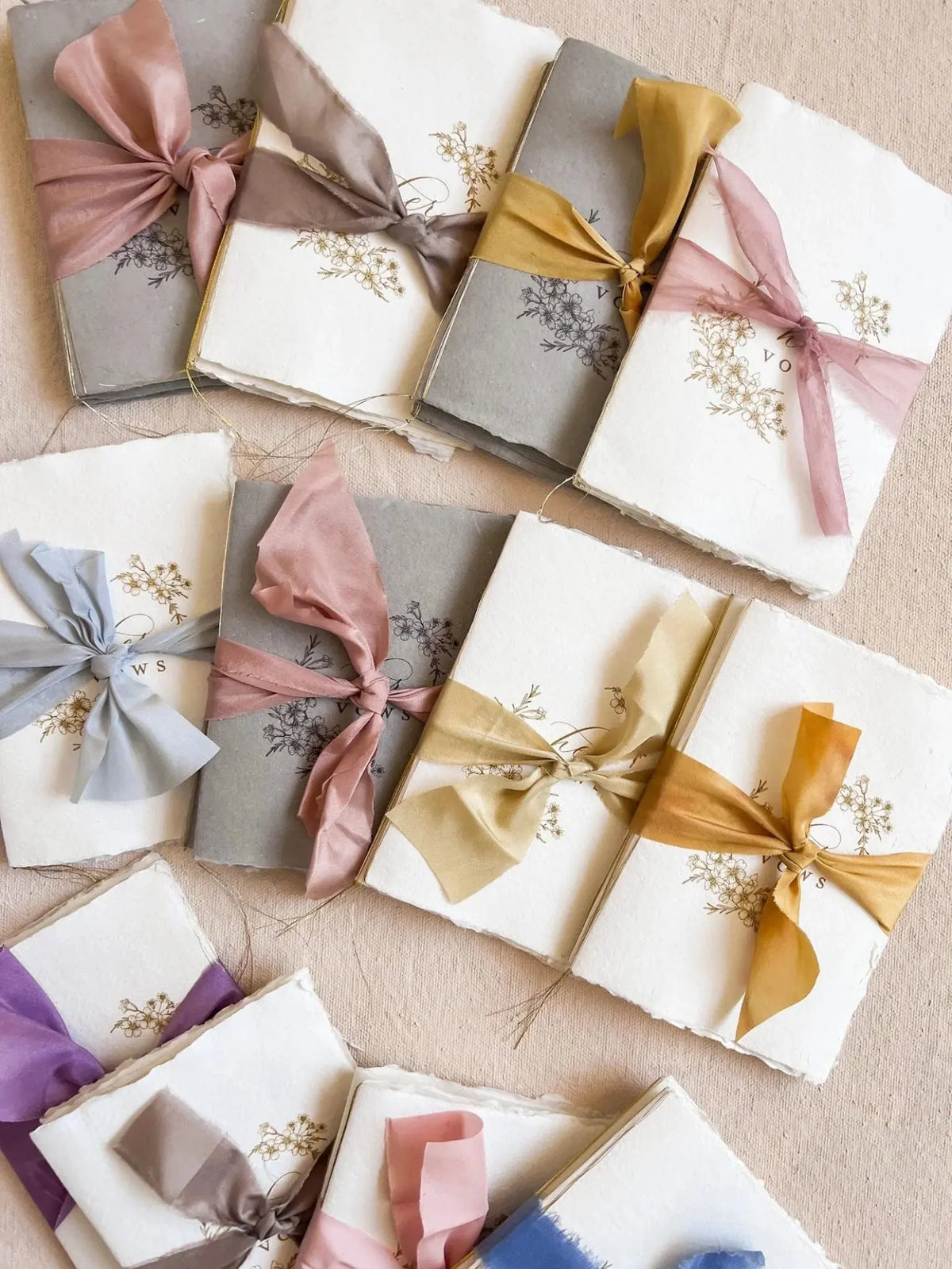 Gold Foil His and Hers Vow Book Set Jen Simpson Design, LLC