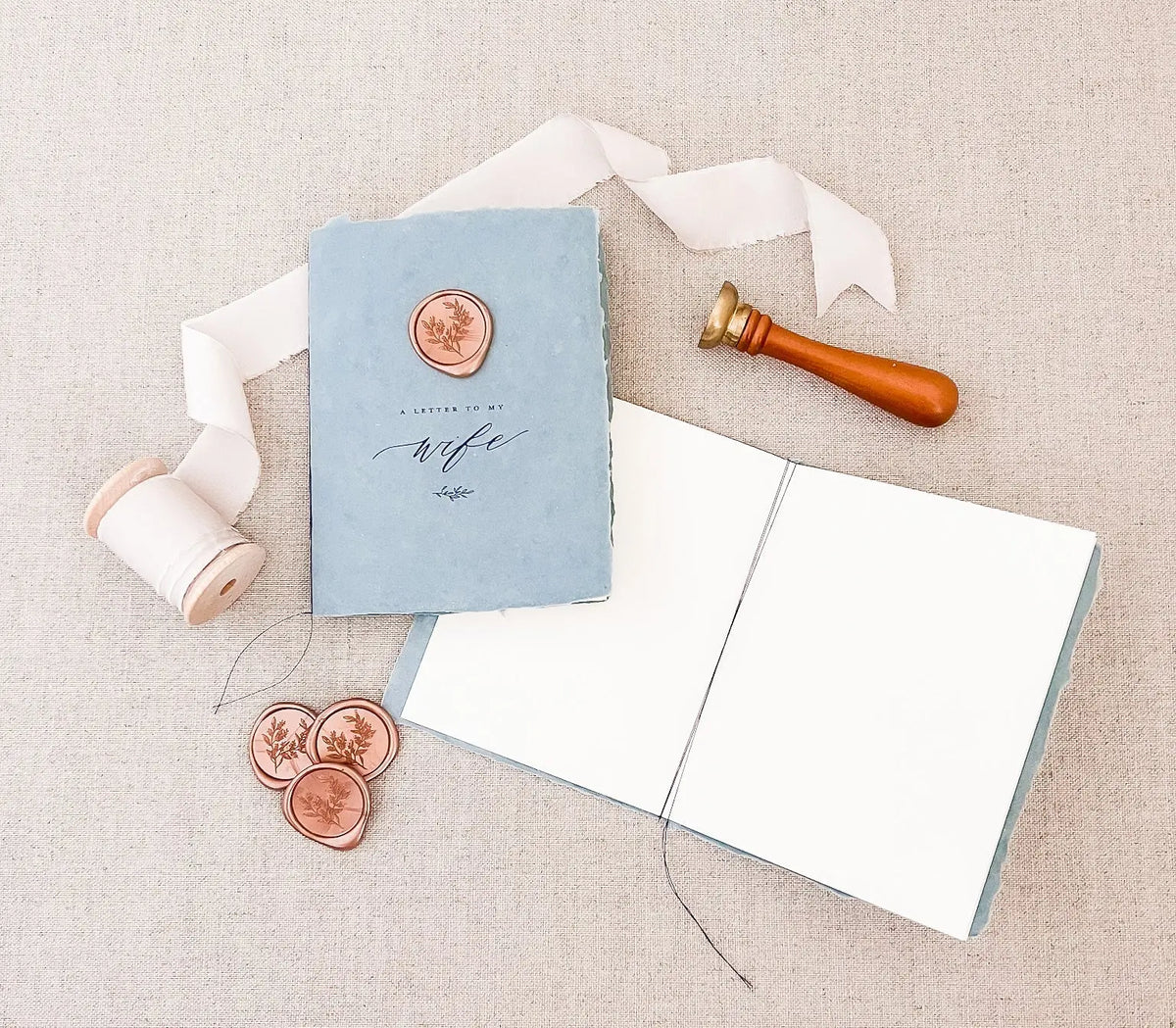 Wax seal His and Hers Vow Book Set Jen Simpson Design, LLC