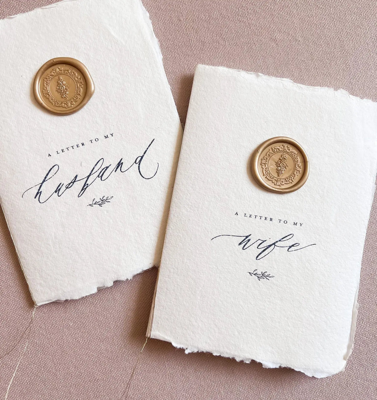 Wax seal His and Hers Vow Book Set Jen Simpson Design, LLC