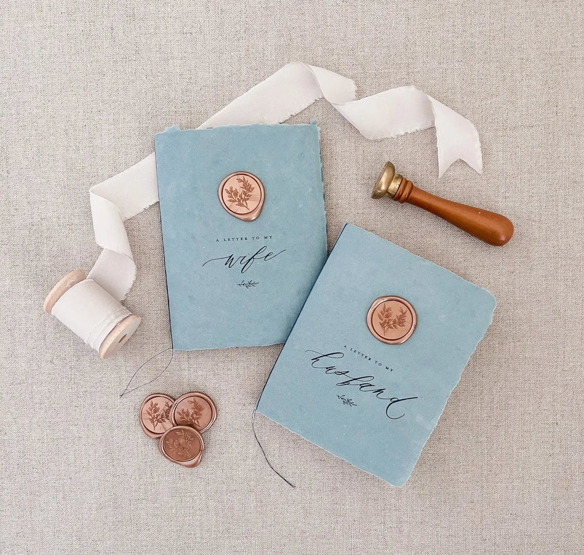 Wax seal His and Hers Vow Book Set Jen Simpson Design, LLC