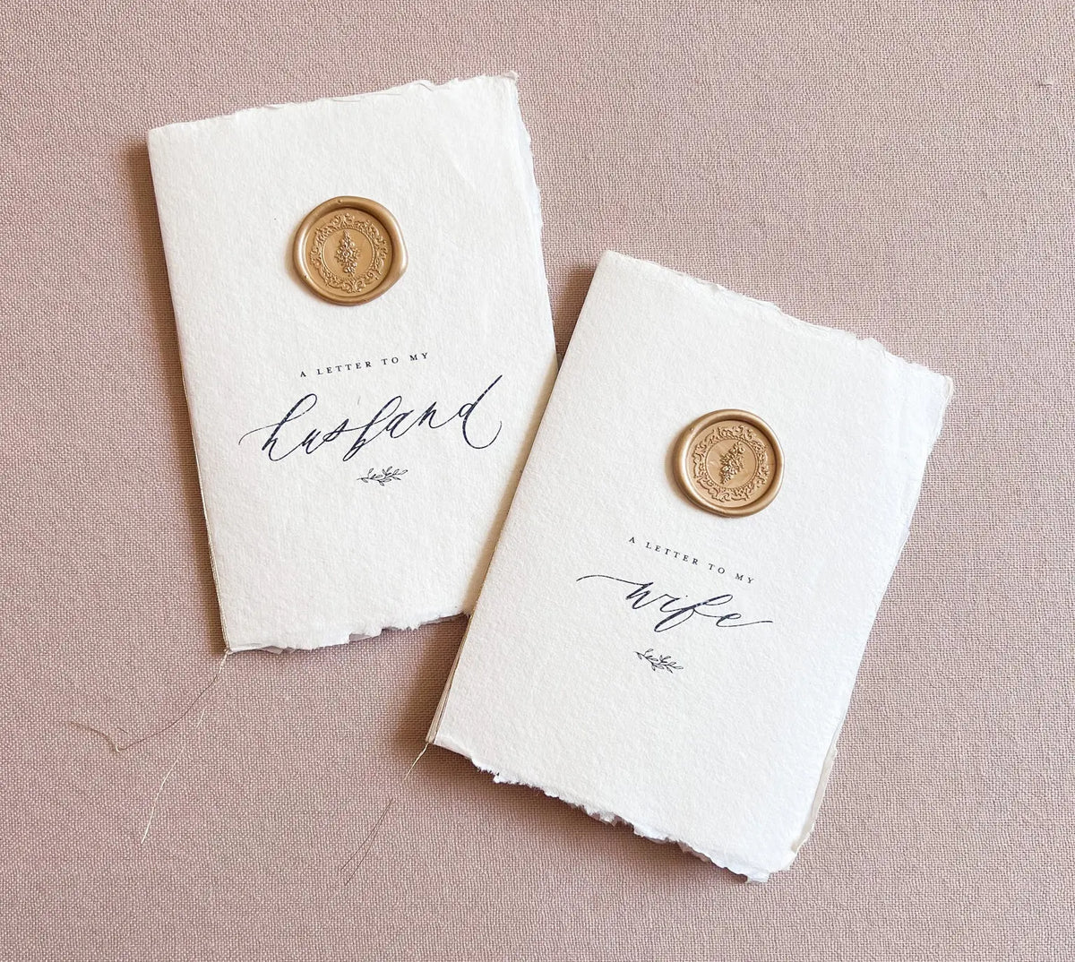 Wax seal His and Hers Vow Book Set Jen Simpson Design, LLC