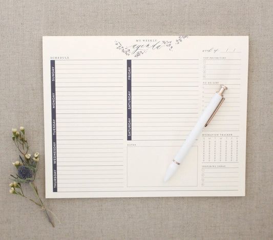 Weekly Agenda // Notepad Planner Jen Simpson Design, LLC